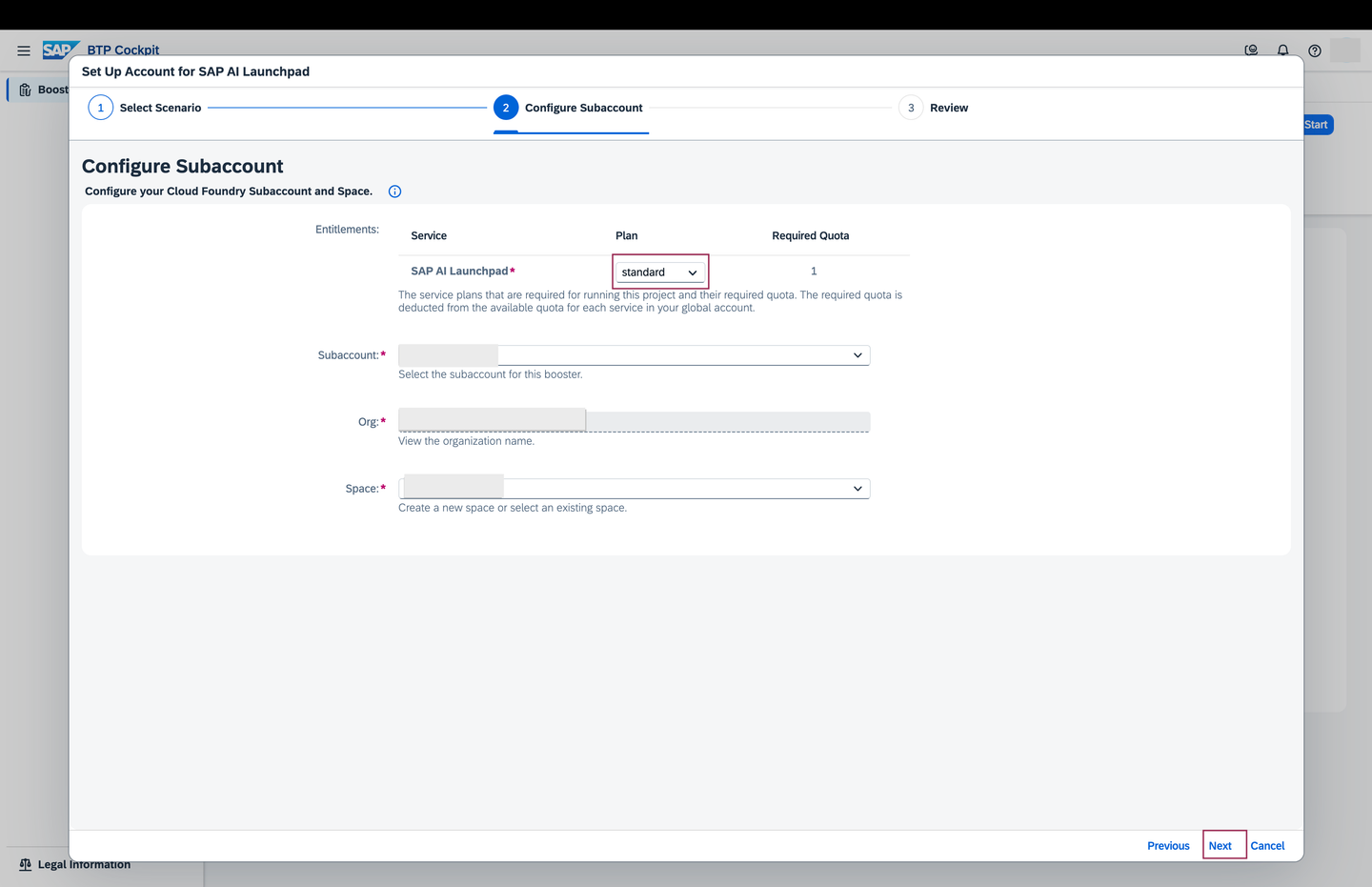 configure entitlement