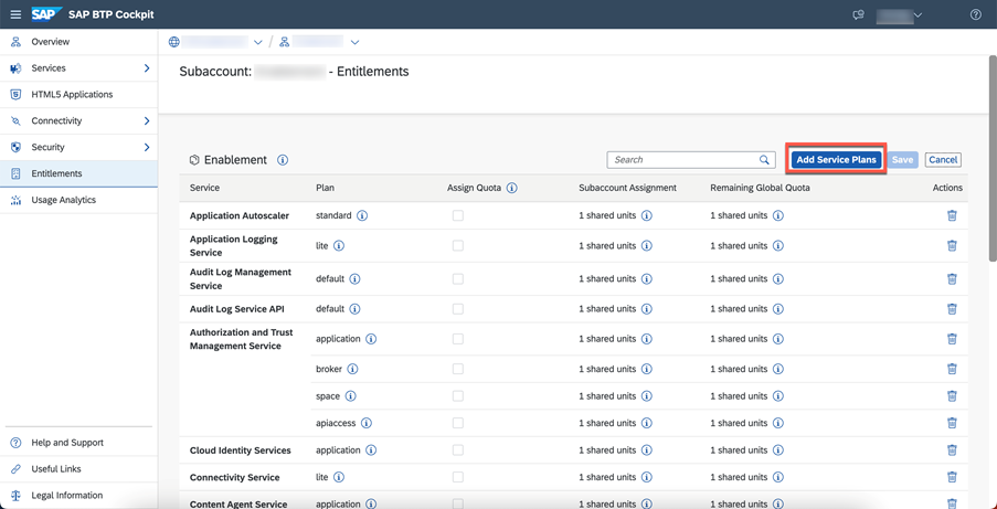 Set SAP AI Launchpad as an entitlement