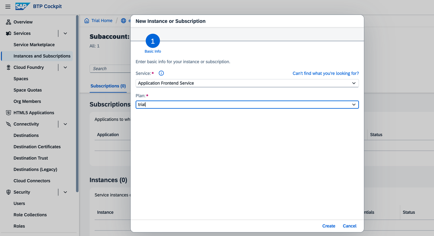 Subscribe to Application Frontend