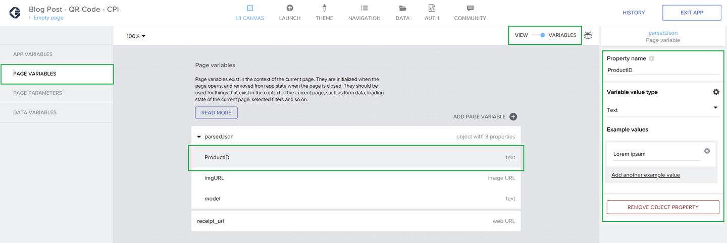 Add Product ID into your page variable