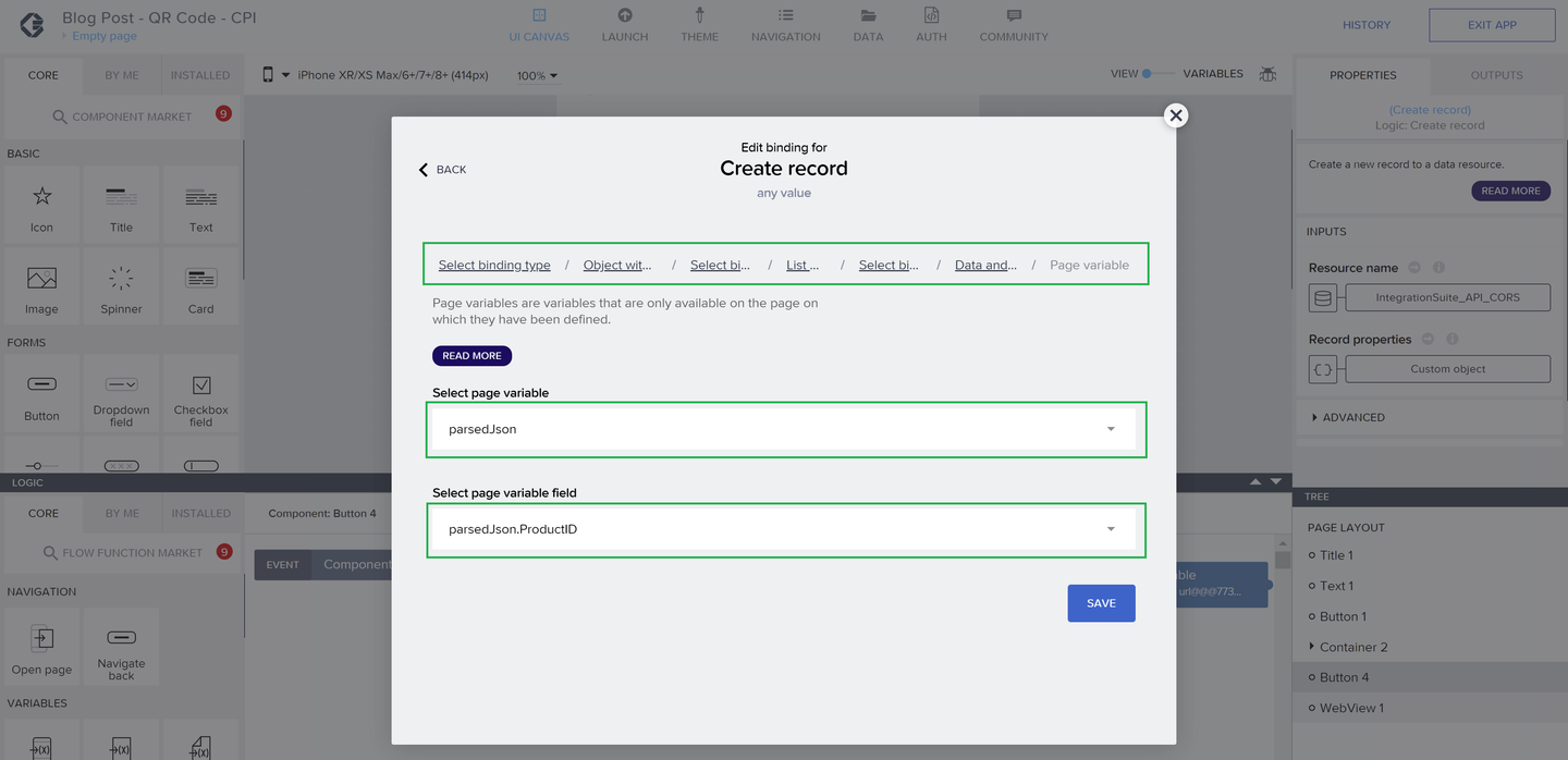 Create Record Product ID