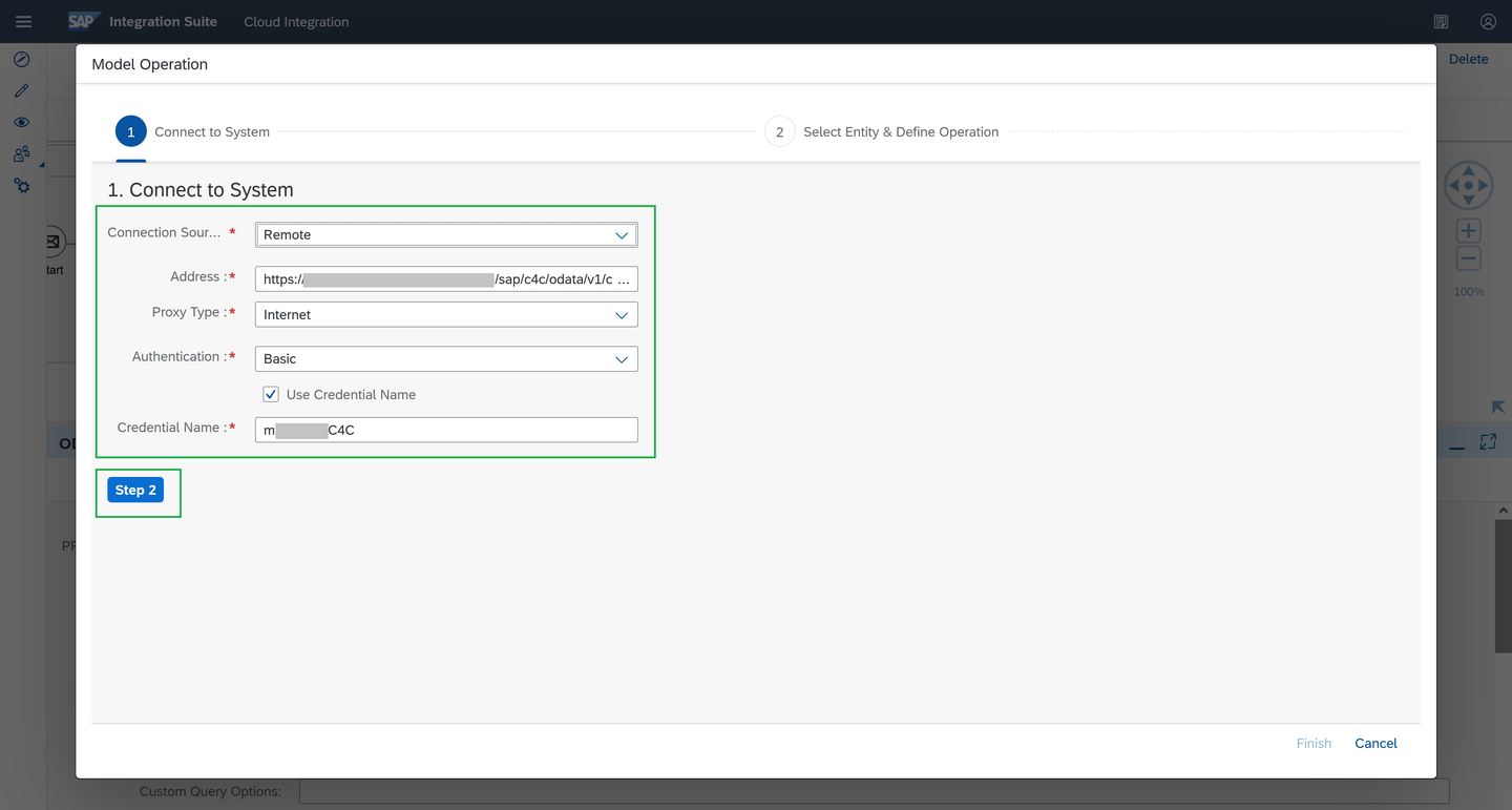 Setting up the C4C request call
