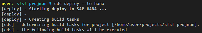 Figure 4 โ Deploying to the HANA Cloud database