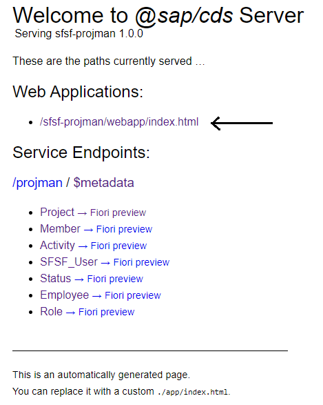 Figure 25 โ Link to Fiori app home page