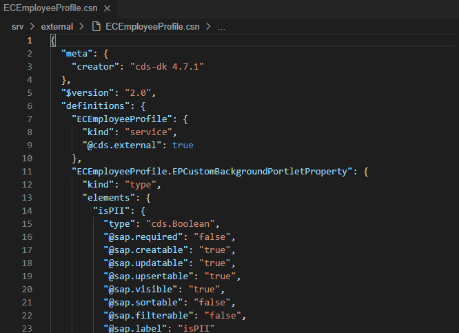 Figure 7 โ CSN of the ECEmployeeProfile service