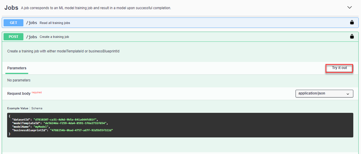 Training Job Endpoint