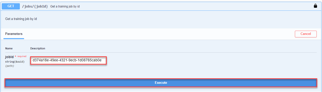 Training Job Status Execute