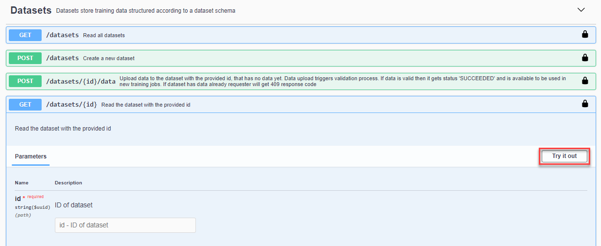 Dataset Status Endpoint