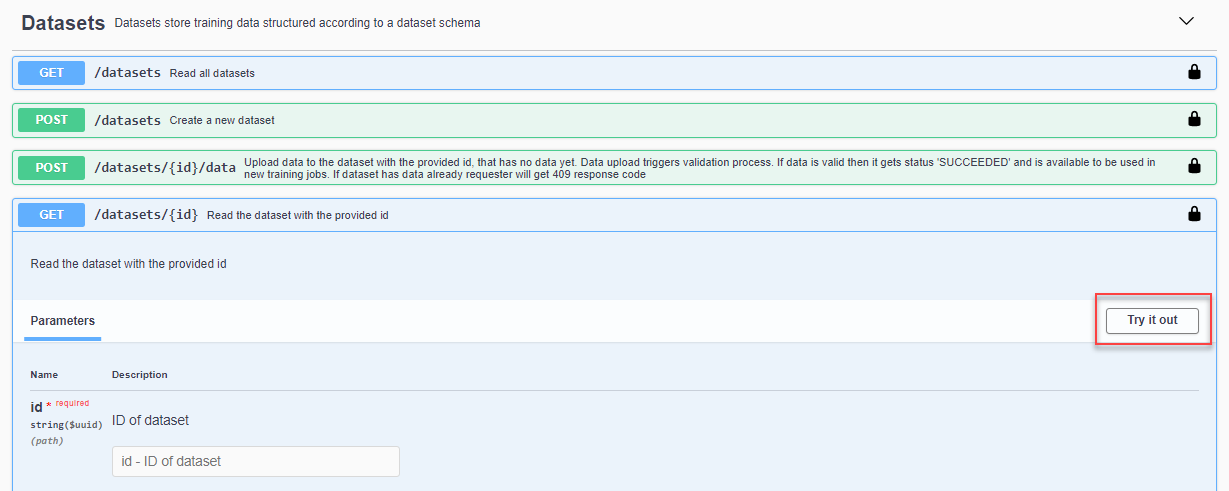 Dataset Status Endpoint