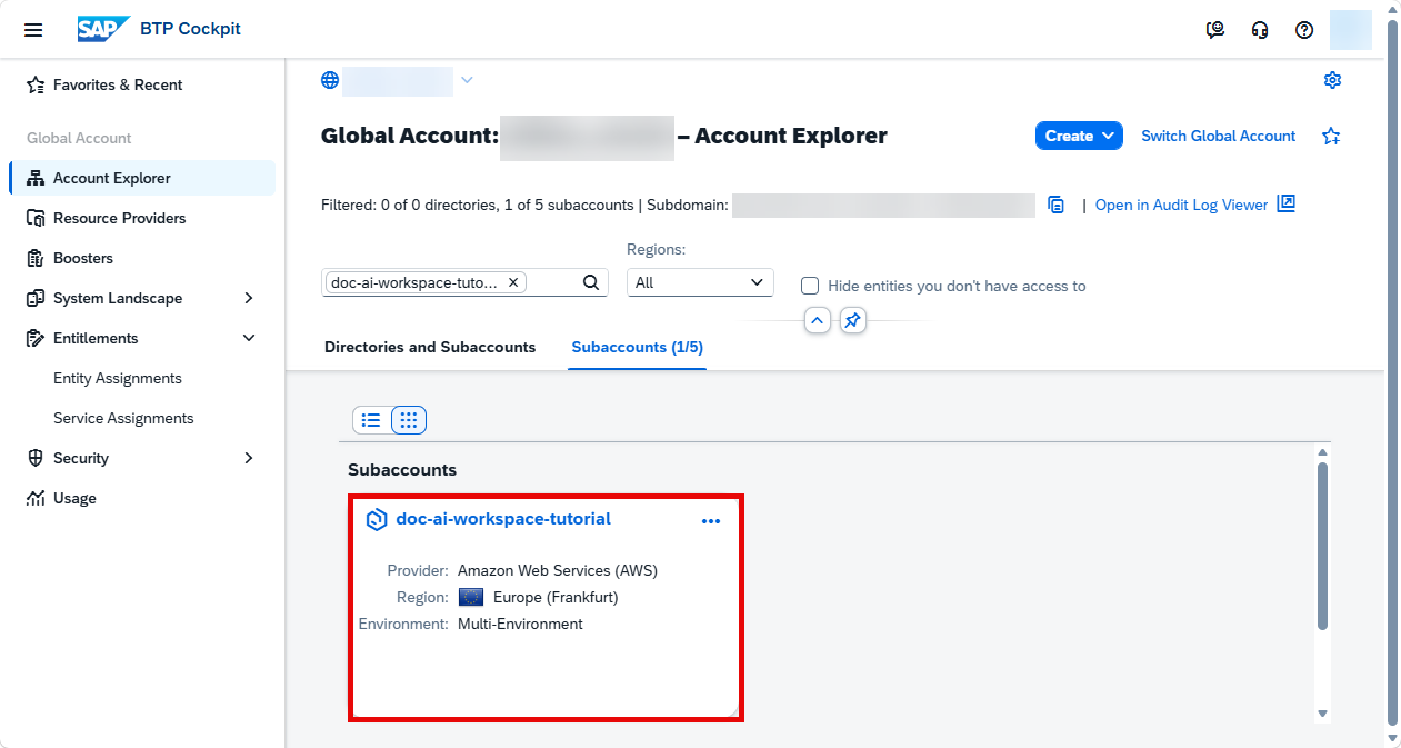 Access Subaccount