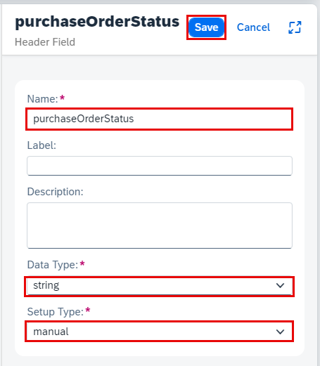 Create Purchase Order Status