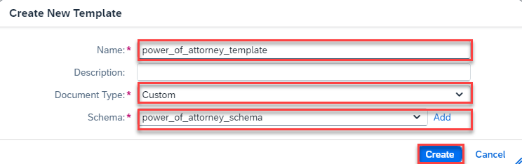 Create Template Dialog