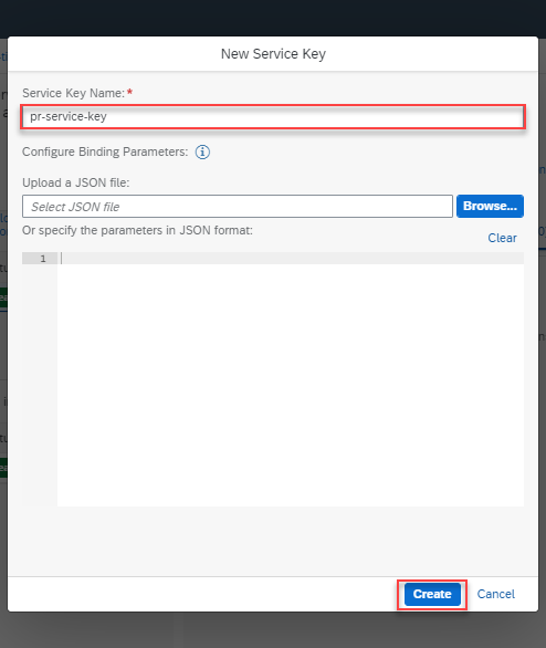 Create Service Key