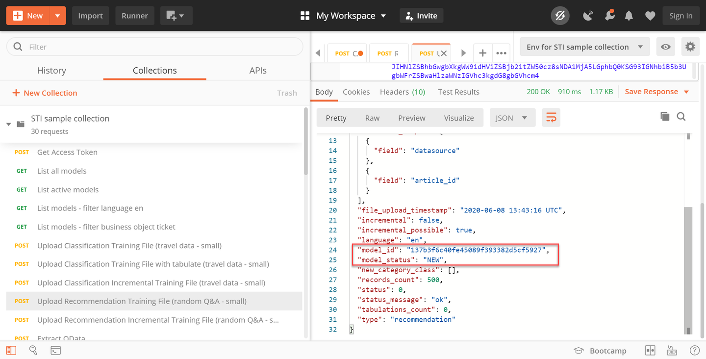 Upload Training File Response