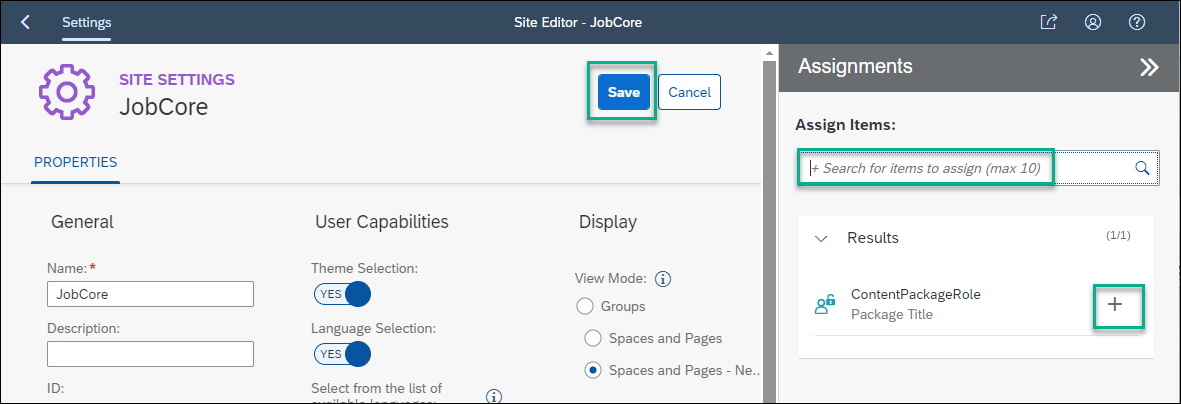 Assign role to site
