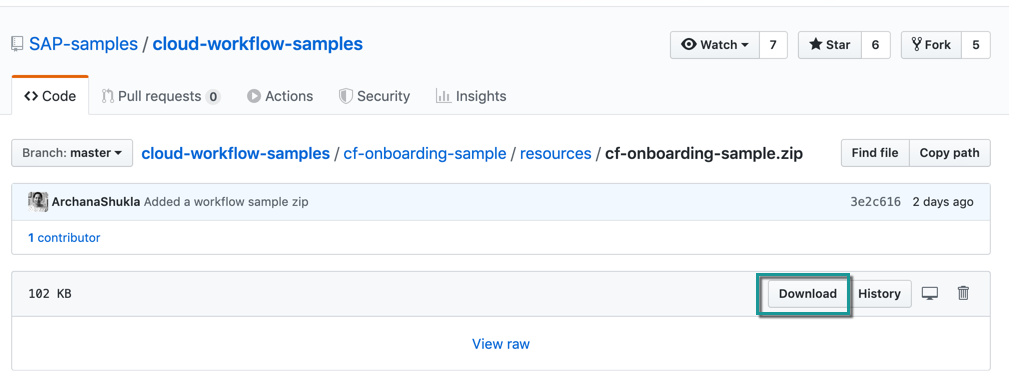 Download Sample Workflow