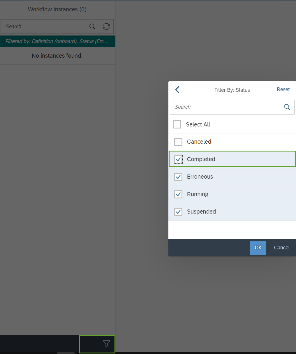 View Completed Workflow Instance
