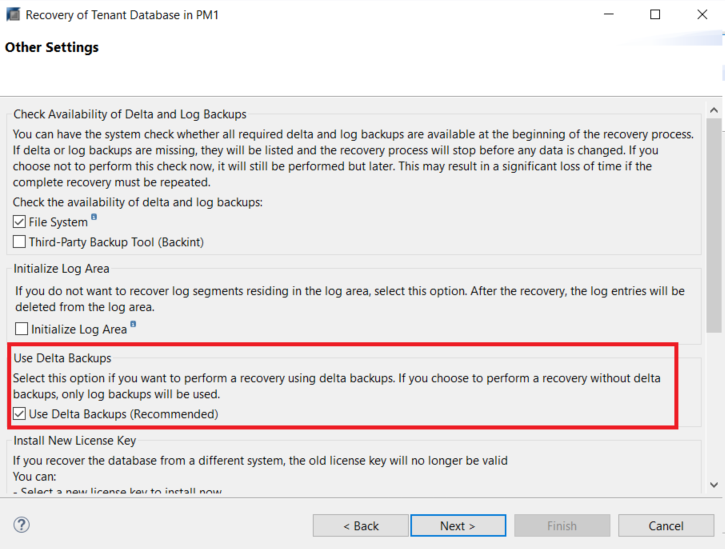Use Delta Backups