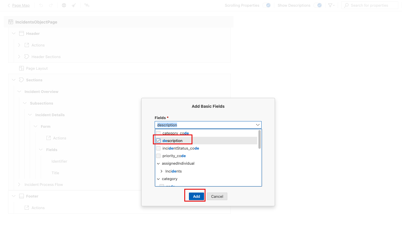 Add Fields Dialog