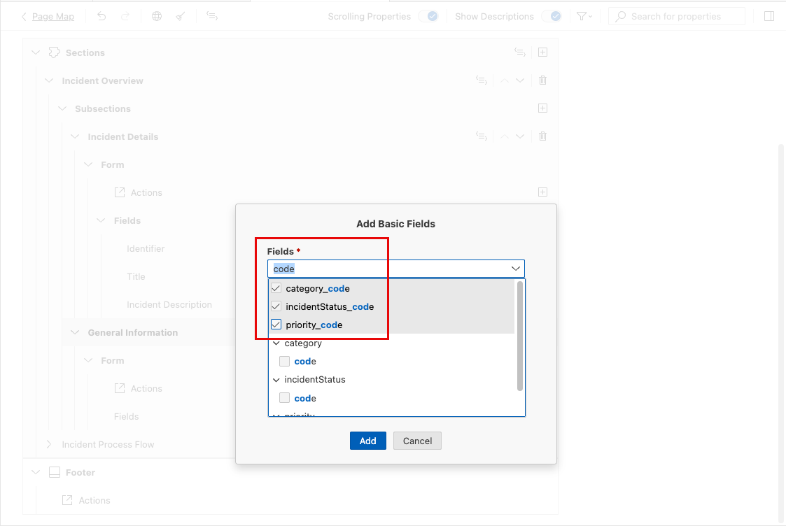 Add Fields Dialog