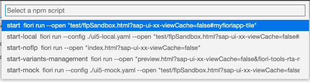 VSCode Select npm start