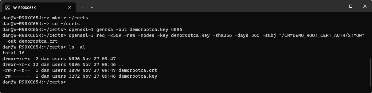 create a certificate authority