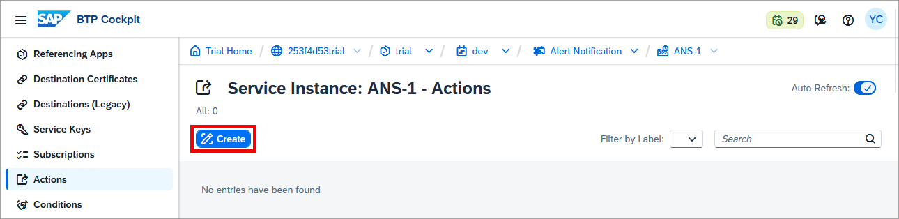 create action