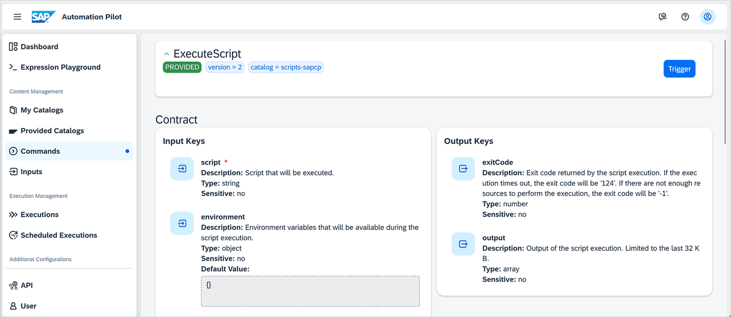 Execute script