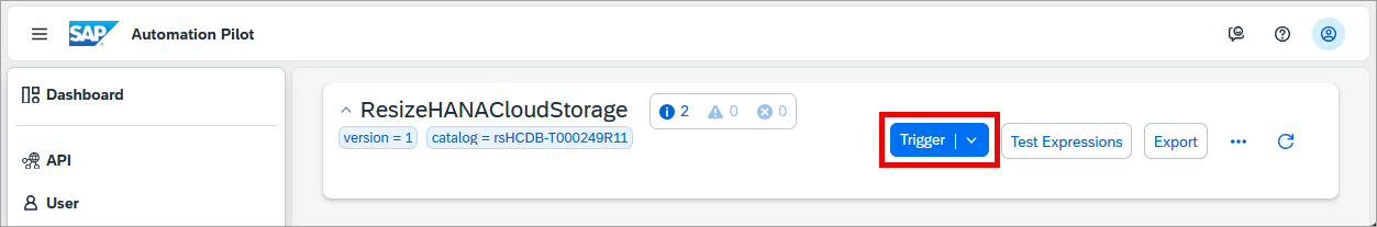 trigger the command