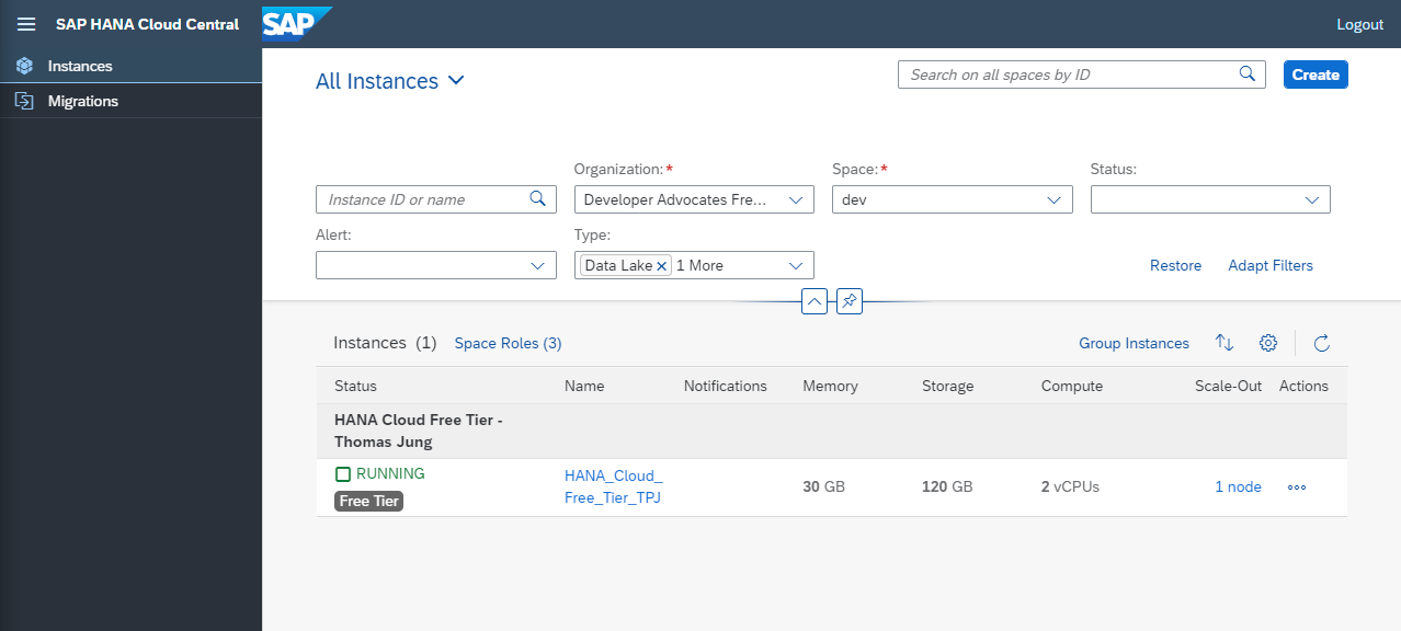 HANA Cloud Instance
