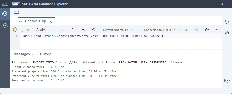 export to Microsoft Azure