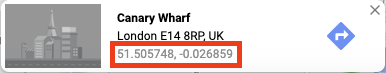 google maps coordinates