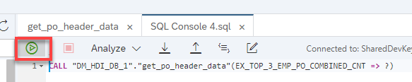 SQL tab