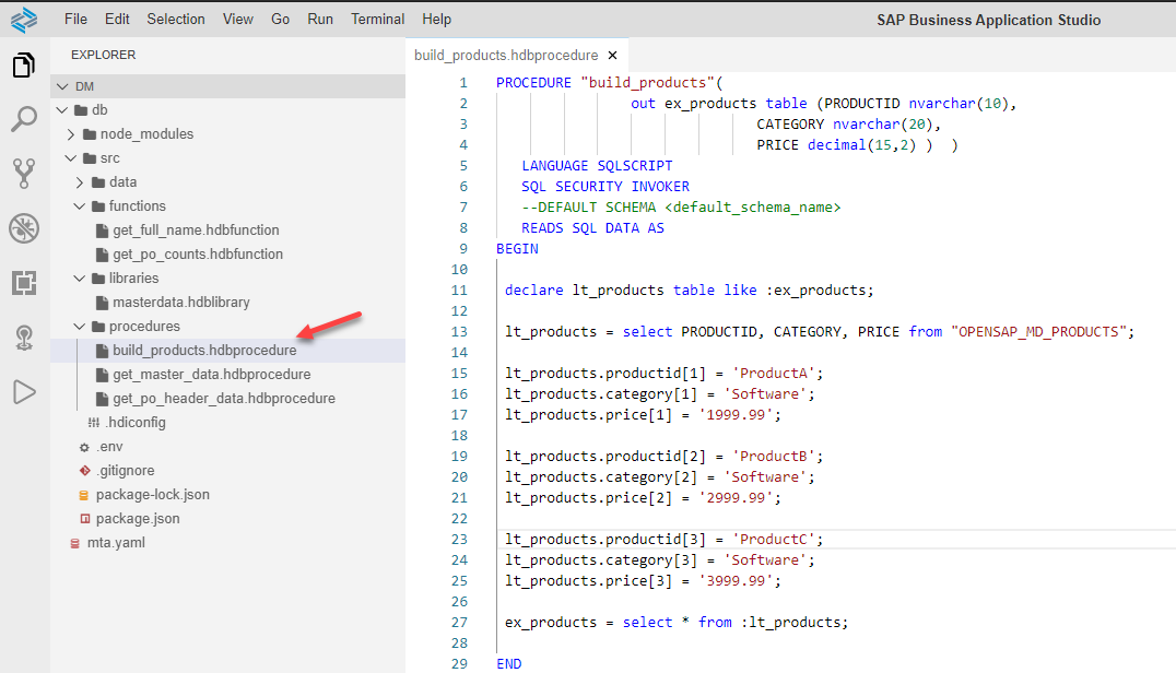 procedure editor