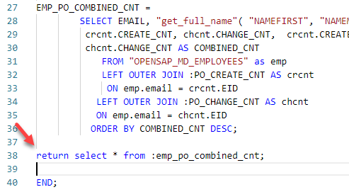 RETURN select
