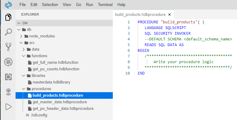 procedure editor