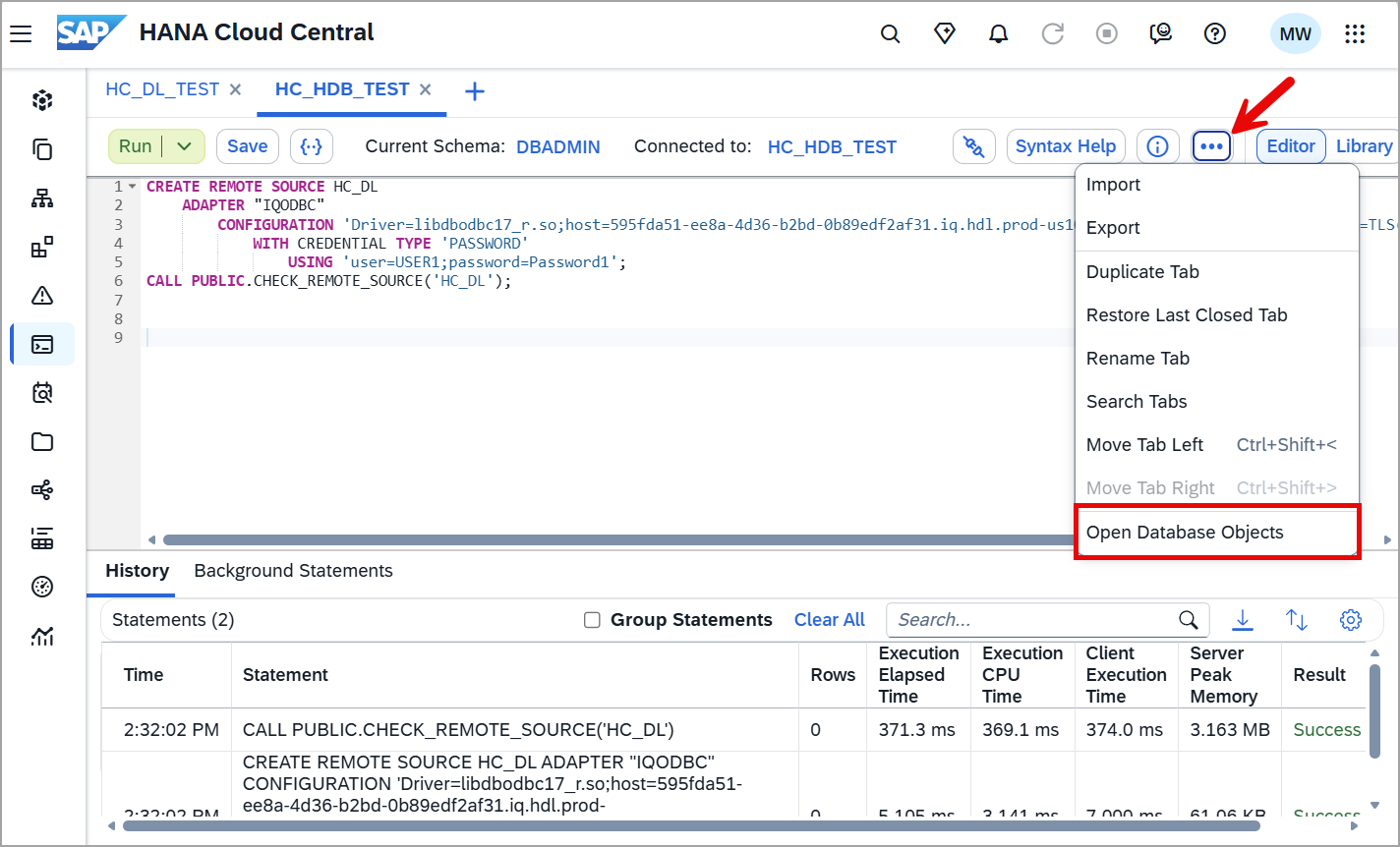 Remote Sources in Database Objects