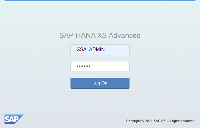 login for XSA