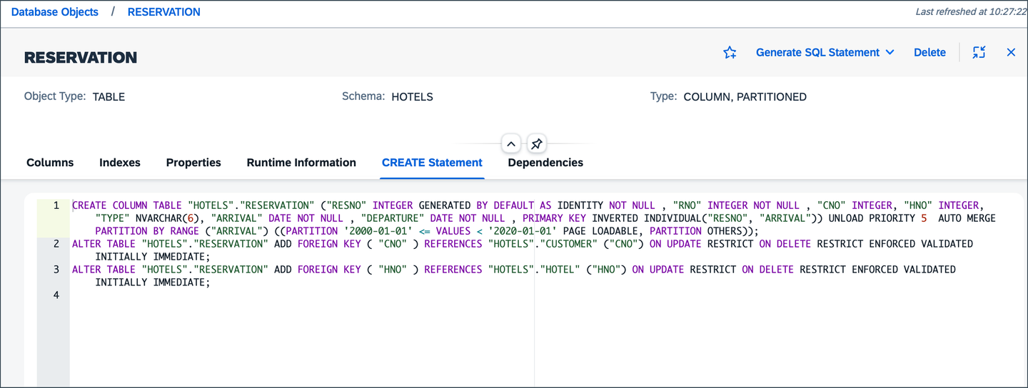 Create Statement