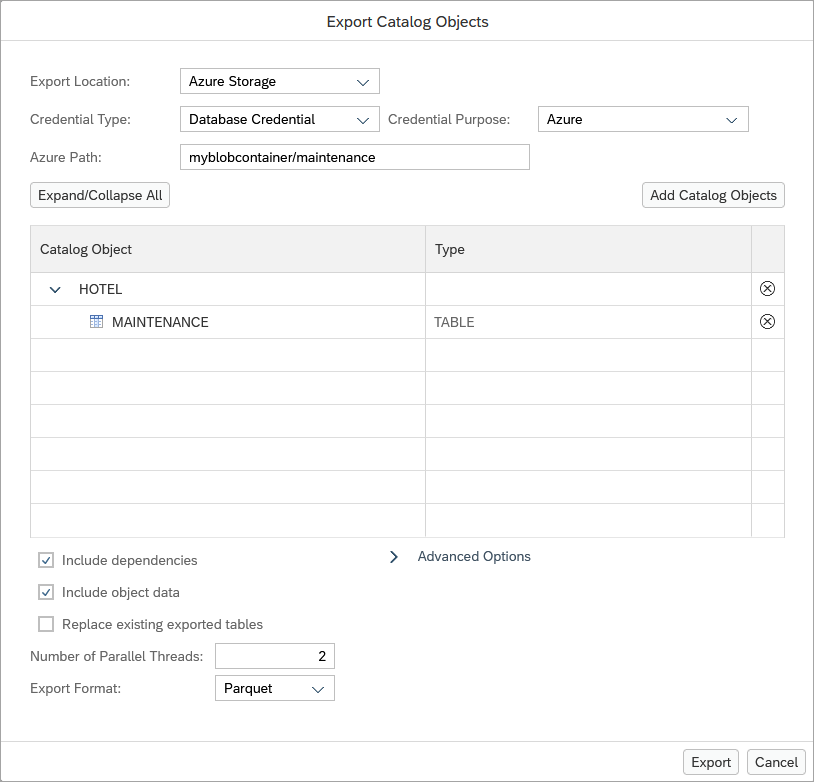 Export Data Wizard