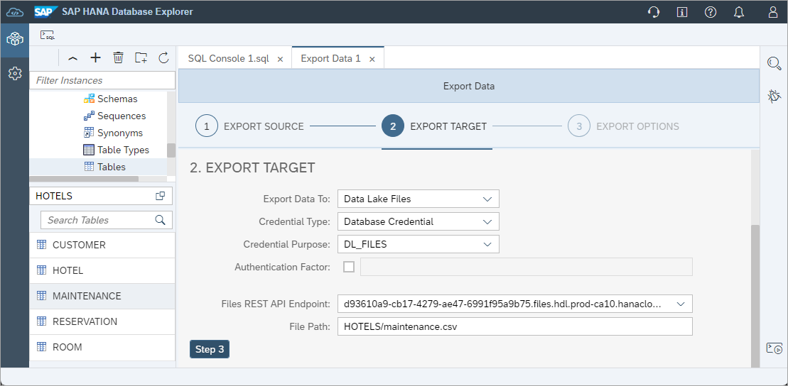Export Data Wizard