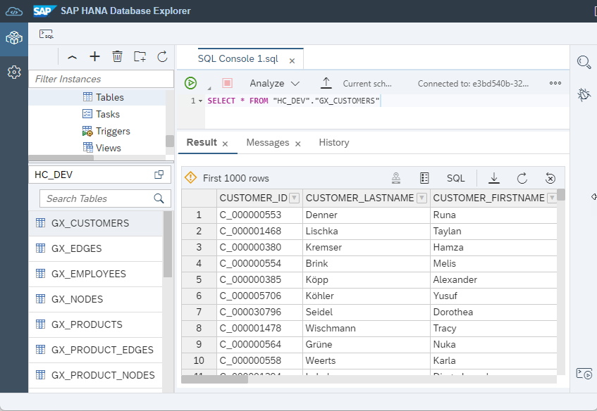 Guided Experience in the SAP HANA database explorer