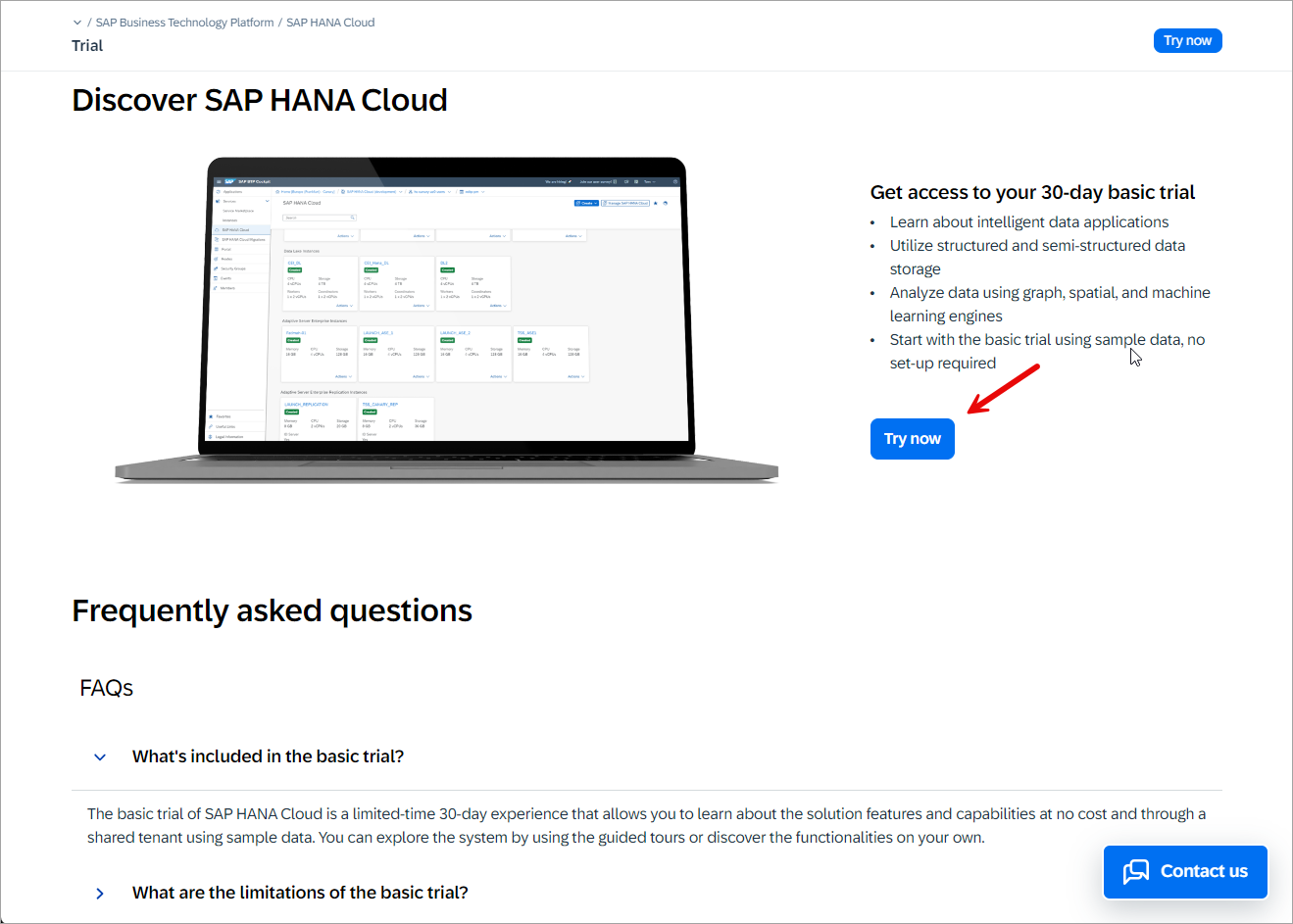 experience SAP HANA Cloud