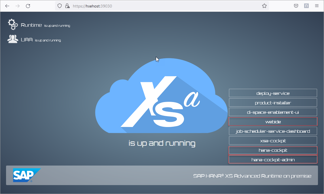 XSA is up and running