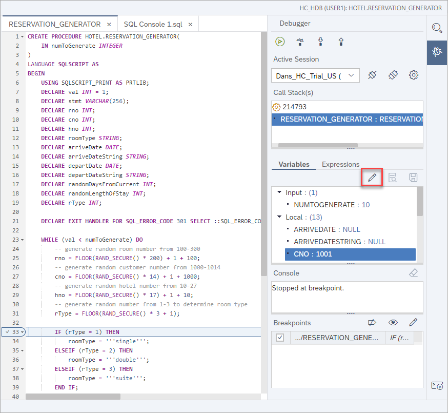 Debugger Suspended