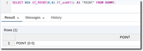 Select a point as WKT