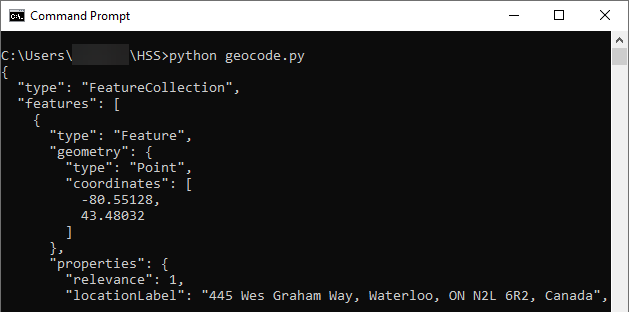 calling geocode API from Python