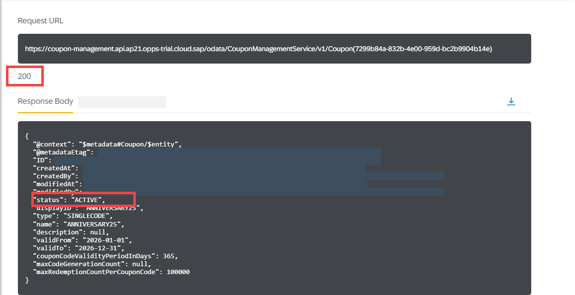 Change status response