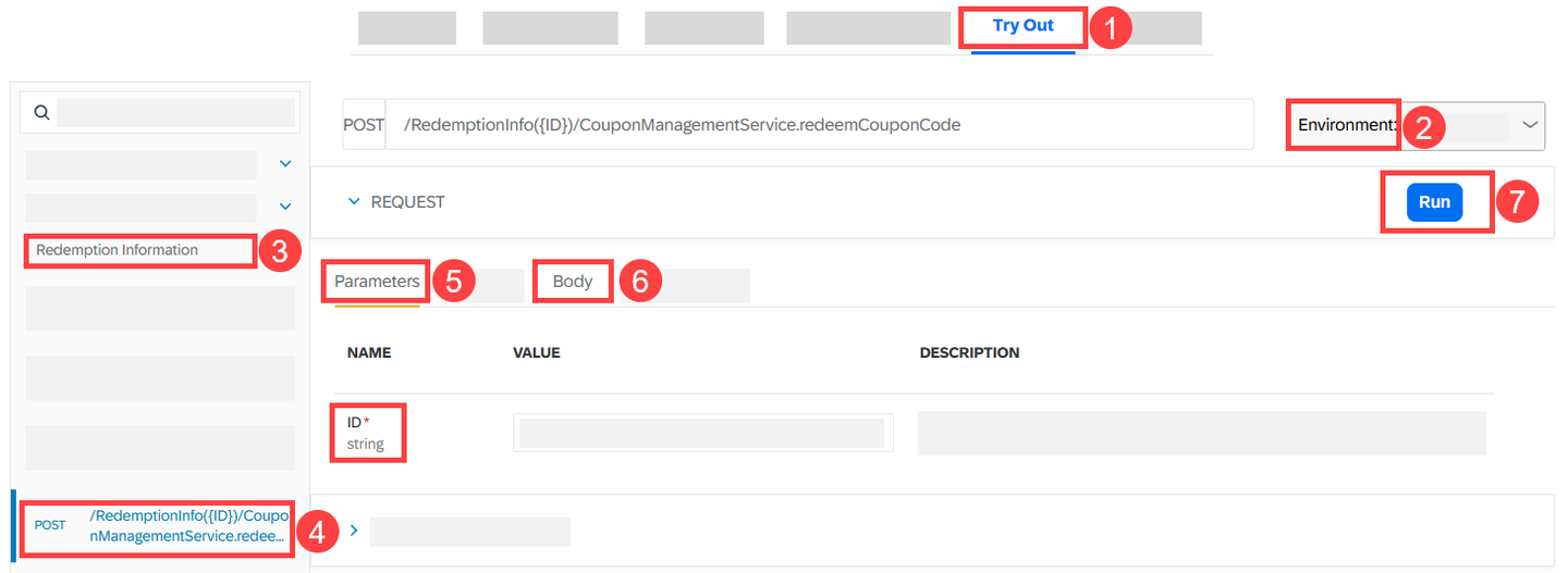 Redeem coupon code request