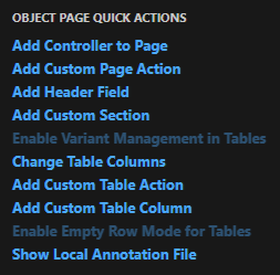 Object Page Quick Actions